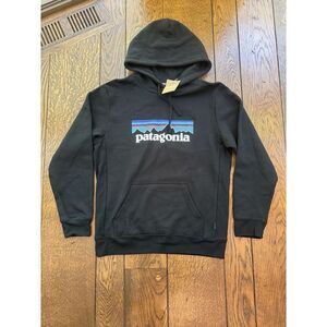 Patagonia P-6 Logo Uprisal Hoodie Black Mens Small Womens Medium NWT